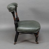 Ogdens of Manchester. An Aesthetic Movement Ebonised & Parcel Gilt Nursing Chair - Thumbnail 5