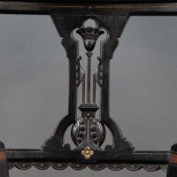 Ogdens of Manchester. An Aesthetic Movement Ebonised & Parcel Gilt Nursing Chair - Thumbnail 9