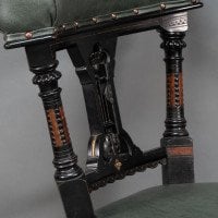 Ogdens of Manchester. An Aesthetic Movement Ebonized & Parcel Gilt Nursing Chair - Thumbnail 8
