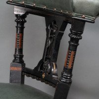 Ogdens of Manchester. Aesthetic Movement Ebonised & Parcel Gilt Nursing Chair - Thumbnail 10