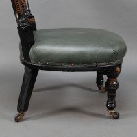 Ogdens of Manchester. An Aesthetic Movement Ebonised & Parcel Gilt Nursing Chair - Thumbnail 12