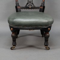 Ogdens of Manchester. An Aesthetic Movement Ebonised & Parcel Gilt Nursing Chair - Thumbnail 14