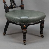 Ogdens of Manchester. An Aesthetic Movement Ebonized & Parcel Gilt Nursing Chair - Thumbnail 13