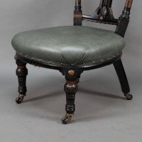 Ogdens of Manchester. An Aesthetic Movement Ebonised & Parcel Gilt Nursing Chair - Thumbnail 15