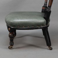 Ogdens of Manchester. An Aesthetic Movement Ebonised & Parcel Gilt Nursing Chair - Thumbnail 16