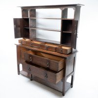 C. R. Ashbee Made at the Guild of Handicraft. Arts & Crafts Oak Sideboard with Flaring Cornice - Thumbnail 6