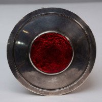 Edith Dawson. An Arts & Crafts Silver Pot with Floral Details & a Red Enamel Lid - Thumbnail 12