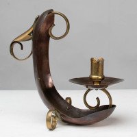 Benham & Froud English Arts & Crafts Copper & Brass Night Light or Candle Holder - Thumbnail 5