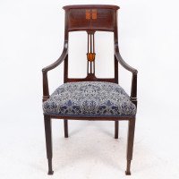 G. M. Ellwood for J. S. Henry Attributed, Arts & Crafts Mahogany Armchair - Thumbnail 2