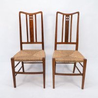 Wylie & Lochhead, attributed. A Pair of Rush Seated Side or Bedroom Chairs - Thumbnail 2