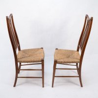 Wylie & Lochhead Attributed, a Pair of Rush Seated Side or Bedroom Chairs - Thumbnail 4