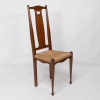 Ambrose Heal's for Heal's of London. A Pair of Arts & Crafts Rush Seated Chairs - Thumbnail 3