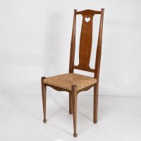 Ambrose Heal's for Heal's of London. A Pair of Arts & Crafts Rush Seated Chairs - Thumbnail 6