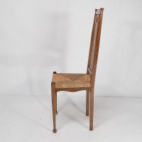 Ambrose Heal's for Heal's of London. A Pair of Arts & Crafts Rush Seated Chairs - Thumbnail 8