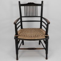 Morris & Co (style of). An Aesthetic Movement armchair with seagrass seat - Thumbnail 2