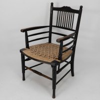 Morris & Co (style of). An Aesthetic Movement armchair with seagrass seat - Thumbnail 3