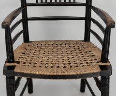 Morris & Co (style of). An Aesthetic Movement armchair with seagrass seat - Thumbnail 8