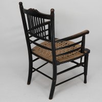 Morris & Co (style of). An Aesthetic Movement armchair with seagrass seat - Thumbnail 10