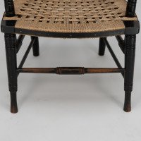 Morris & Co (style of). An Aesthetic Movement armchair with seagrass seat - Thumbnail 9