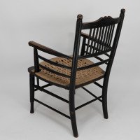 Morris & Co (style of). An Aesthetic Movement armchair with seagrass seat - Thumbnail 11