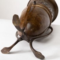 An unusual Arts & Crafts style copper vase decorated with woodland scene - Thumbnail 20