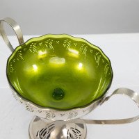 WMF. Art Nouveau Silver-plated Centrepiece with Whiplash Handles & Glass Liner - Thumbnail 6