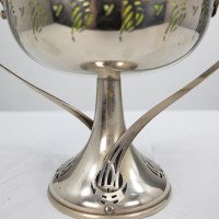 WMF. Art Nouveau Silver-plated Centrepiece with Whiplash Handles & Glass Liner - Thumbnail 12