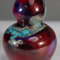Bernard Moore. A Red Flambe Vase Decorated with a Dragon in the Japanese Style - Thumbnail 12