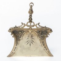 A Gothic Revival Solid Brass Crumb Tray with Tigers Heads & Floral Decors