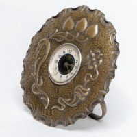 A Little Arts & Crafts Copper Table Clock in the Shape of a Flower Head - Thumbnail 3