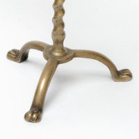 A Pair of Arts & Crafts Brass Twin Branch Candelabras with Adjustable Height - Thumbnail 14