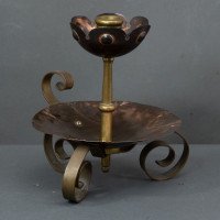 Benham & Froud. Pair of Arts & Crafts Copper Night Candle Holder W. Flower Head - Thumbnail 4
