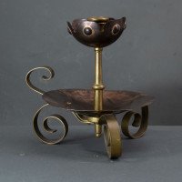 Benham & Froud. Pair of Arts & Crafts Copper Night Candle Holder W. Flower Head - Thumbnail 6