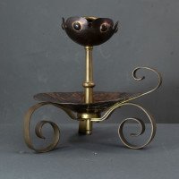 Benham & Froud. Pair of Arts & Crafts Copper Night Candle Holder W. Flower Head - Thumbnail 8
