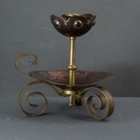 Benham & Froud. Pair of Arts & Crafts Copper Night Candle Holder W. Flower Head - Thumbnail 7
