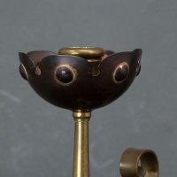 Benham & Froud. Pair of Arts & Crafts Copper Night Candle Holder W. Flower Head - Thumbnail 10
