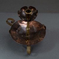 Benham & Froud. Pair of Arts & Crafts Copper Night Candle Holder W. Flower Head - Thumbnail 9