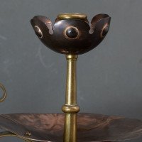 Benham & Froud. Pair of Arts & Crafts Copper Night Candle Holder W. Flower Head - Thumbnail 12