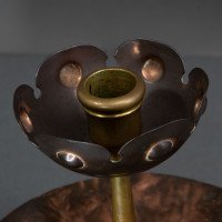 Benham & Froud. Pair of Arts & Crafts Copper Night Candle Holder W. Flower Head - Thumbnail 11