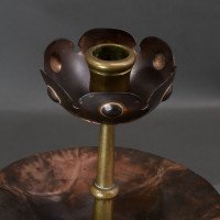 Benham & Froud. Pair of Arts & Crafts Copper Night Candle Holder W. Flower Head - Thumbnail 13