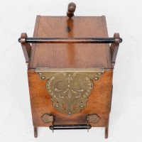Dr. Christopher Dresser, Aesthetic Movement Walnut Coal Box with Brass Panels - Thumbnail 8