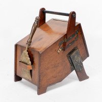 Dr. Christopher Dresser, Aesthetic Movement Walnut Coal Box with Brass Panels - Thumbnail 17