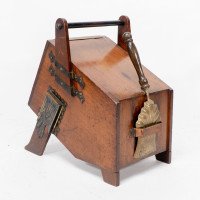 Dr. Christopher Dresser, Aesthetic Movement Walnut Coal Box with Brass Panels - Thumbnail 19