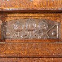 Shapland & Petter. Arts & Crafts Oak Hallstand with Mirror & Copper Panel - Thumbnail 9
