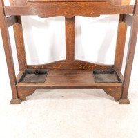 Shapland & Petter. Arts & Crafts Oak Hallstand with Mirror & Copper Panel - Thumbnail 10
