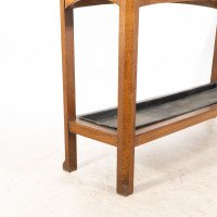 Arts & Crafts Oak Stick & Umbrella Stand with Fourteen Sections - Thumbnail 11
