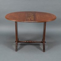 Thomas Jeckyll, attributed. Subtle Anglo-Japanese Style Drop Leaf Oak Occasional Table - Thumbnail 3