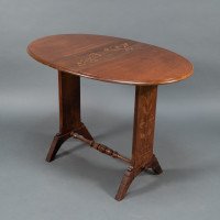 Thomas Jeckyll, attributed. Subtle Anglo-Japanese Style Drop Leaf Oak Occasional Table - Thumbnail 5