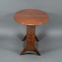 Thomas Jeckyll, attributed. Subtle Anglo-Japanese Style Drop Leaf Oak Occasional Table - Thumbnail 4