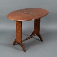 Thomas Jeckyll, attributed. Subtle Anglo-Japanese Style Drop Leaf Oak Occasional Table - Thumbnail 7
